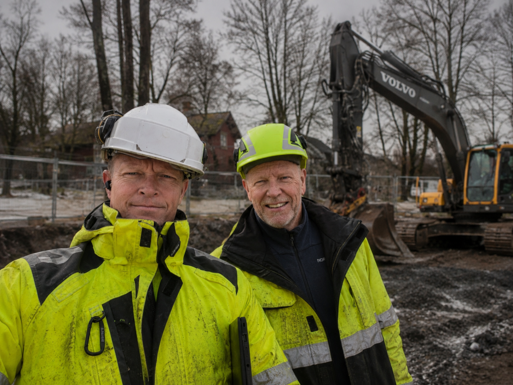 Stokka Entreprise-team på byggeplass